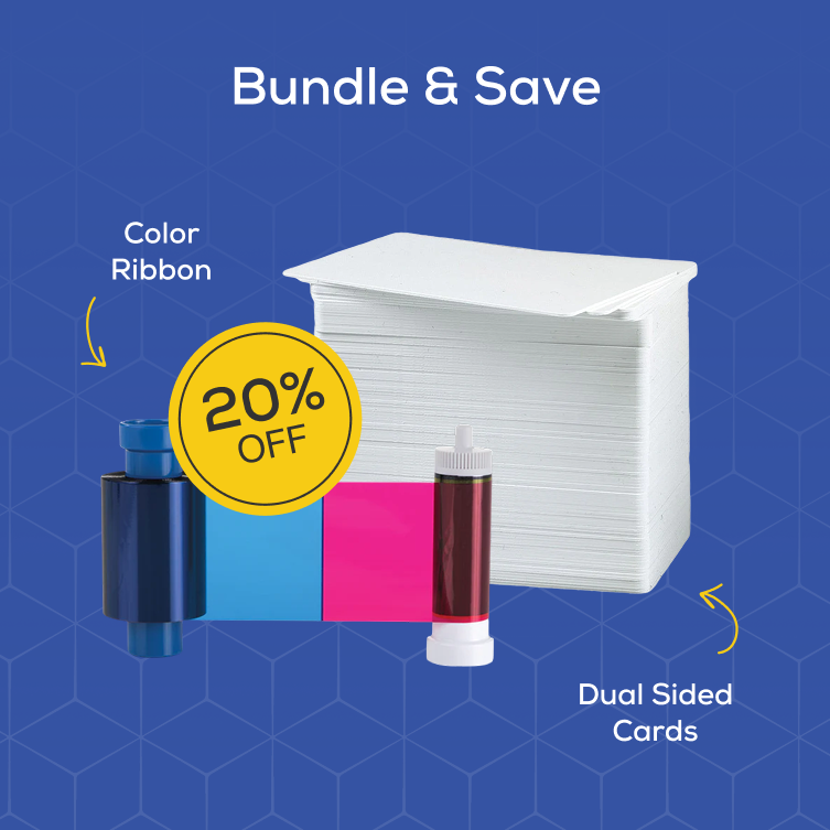 Genuine YMCKO Full-Color Ribbon, 100 Prints, for VX100 ID Card Printer