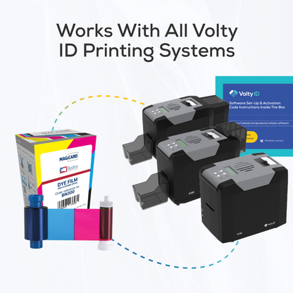 Genuine YMCKO Full-Color Ribbon, 100 Prints, for VX100 ID Card Printer